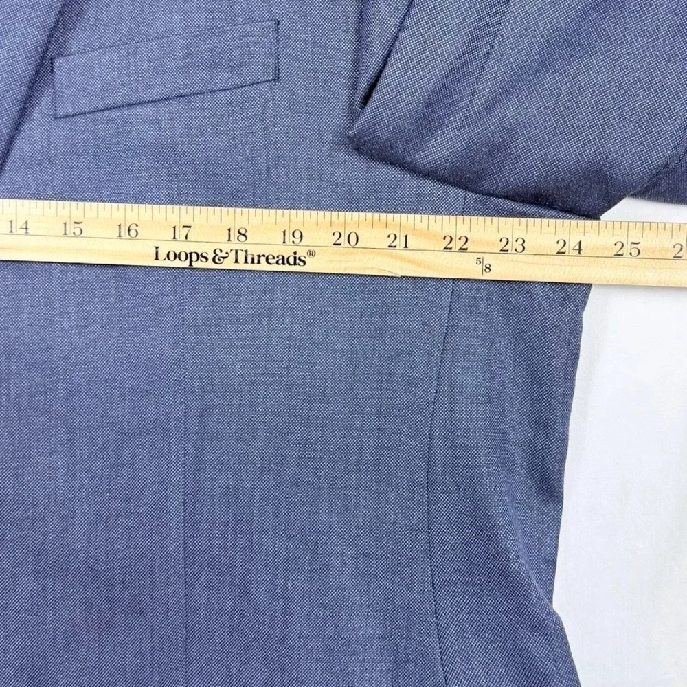 Lauren Ralph Lauren Blazer Sport Coat 50R Blue Silk Wool Birdseye Professional